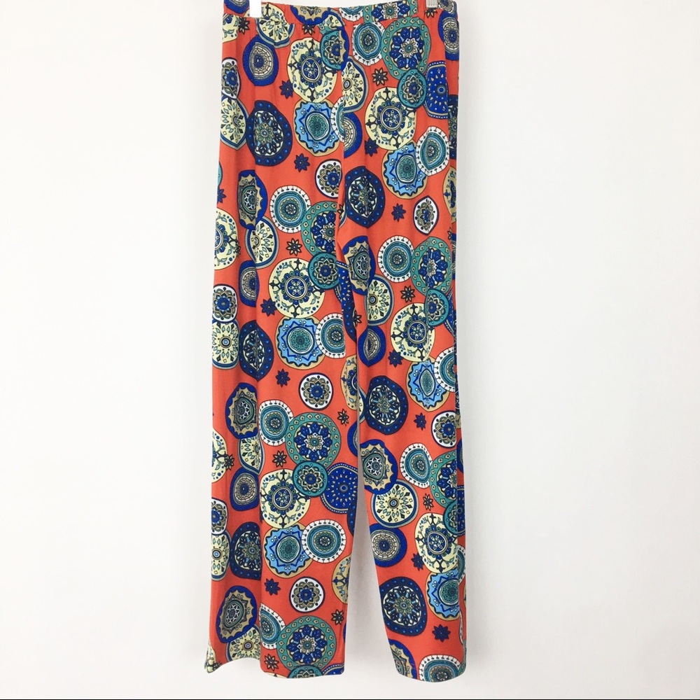 ⭐ Sharagano Palazzo Wide Leg Pants Bright Print Sm